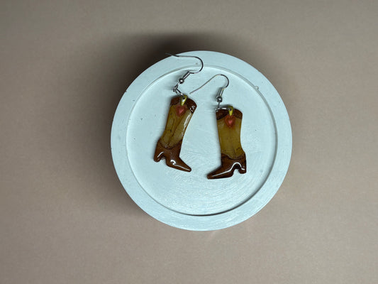 Cowboy boots earrings